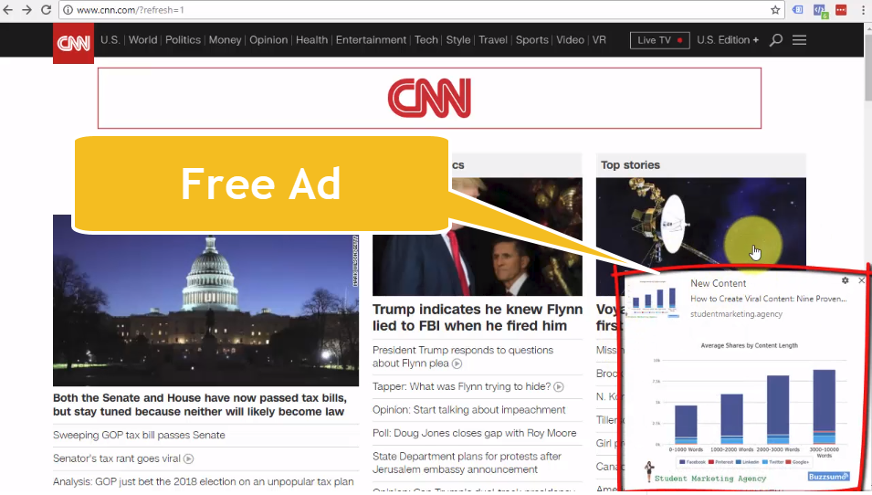 cnn browser notification ad example callout